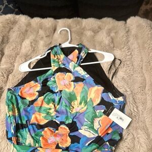 Tahari Multicolor Floral Halter Top